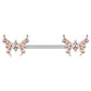 Brustwarzenpiercing Zirkonia Schmetterling Brustpiercing Nippelpiercing Chirurgenstahl Silber Gold Roségold Clear Stab 1,6/14mm