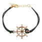 Wickelarmband Steuerrad Länge 240mm Breite 2,59mm verstellbar Karabinerverschluss Kunstleder Edelstahl Seil Maritim