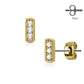 1 Paar Ohrringe Set Stecker Edelstahl Chirurgenstahl Bar 3 clear Zirkonia silber roségold gold