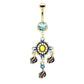 Bauchnabelpiercing AZTEKEN-Design Nabelpiercing Chirurgenstahl Bananabell Gold Silber viele Farben Stab 1,6/10mm