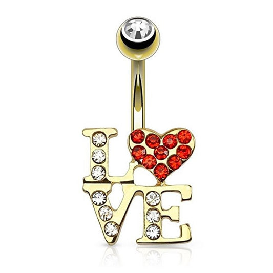 Bauchnabelpiercing 1,6mm 10mm Herz Nabelpiercing Edelstahl Chirurgenstahl Bananabell Zirkonia Silber Gold 14 Karat