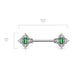 Brustwarzenpiercing Glitzer-Opal Blumen-Quadrat Brustpiercing Nippelpiercing Chirurgenstahl viele Farben Stab 1,6/14mm
