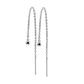Damen 1 Paar Ohrhänger 1 Kugel 3mm lange hängende Kette 1 Stab Durchzieher Ohrringe Set Ohrstecker Chirurgenstahl Silber Gold