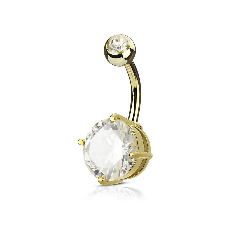 Bauchnabelpiercing 1,6mm 8mm Kugel 5mm Nabelpiercing Edelstahl Chirurgenstahl Bananabell Zirkonia Gold Silber Roségold