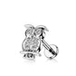 Knorpel Ohrstecker Eule Silber Gold Roségold Pavé Zirkonia Clear Piercings Chirurgenstahl Schraubverschluss Stab 6/8mm lang