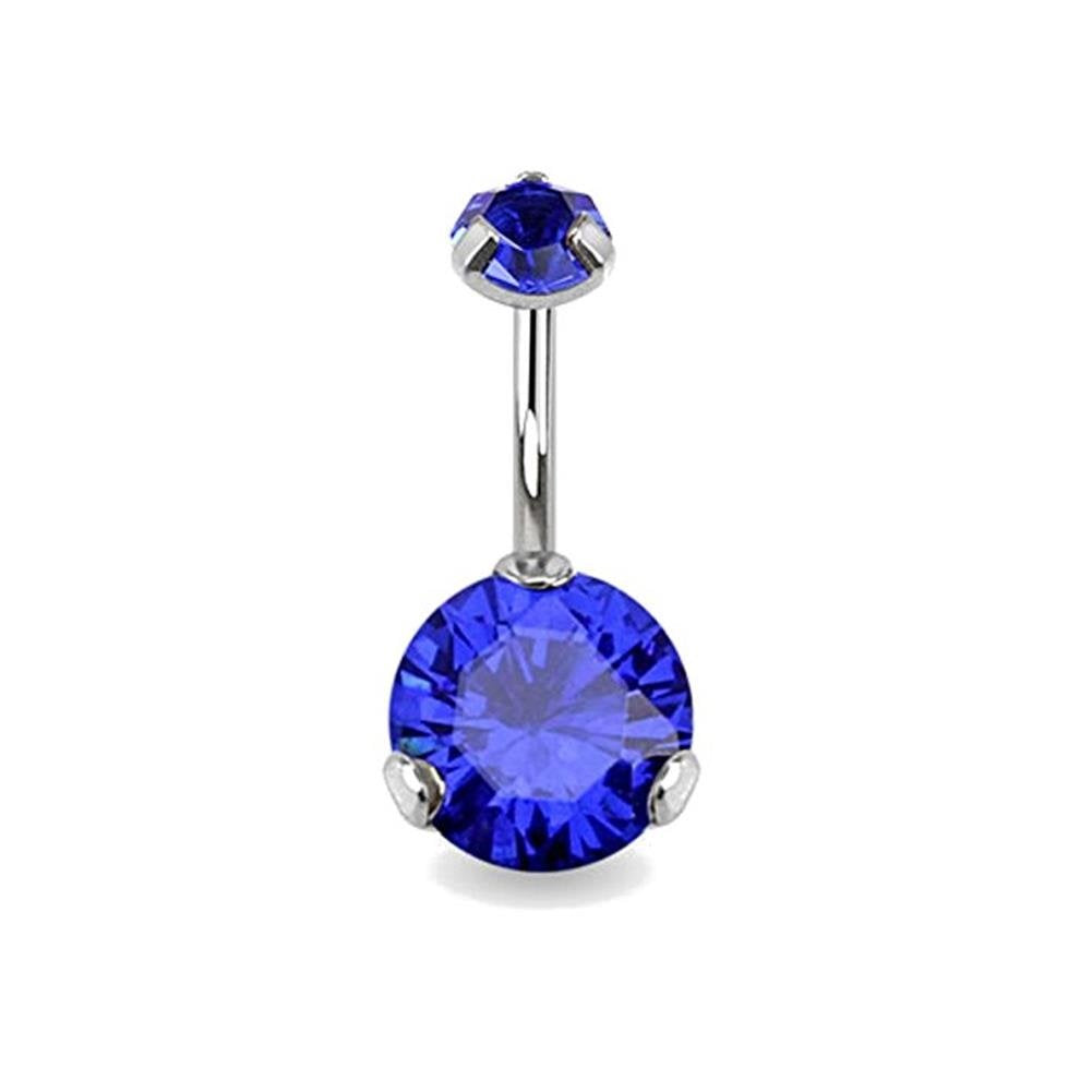 Bauchnabelpiercing GROSSER ZIRKONIA 1,6mm 10mm Nabelpiercing Chirurgenstahl Banabell viele Farben
