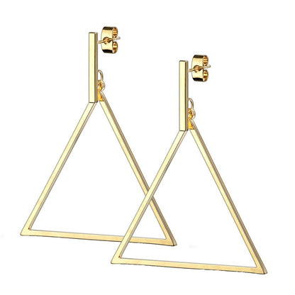 1 Paar Damen Ohrstecker Balken Anhänger Dreieck Ohrringe Chirurgenstahl Steckerverschluss Silber Gold