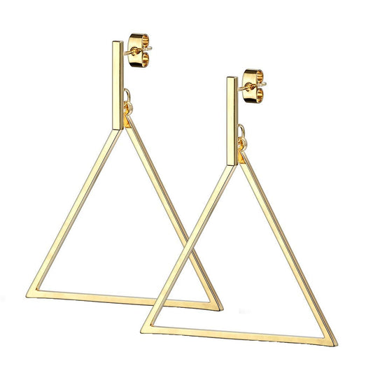 1 Paar Damen Ohrstecker Balken Anhänger Dreieck Ohrringe Chirurgenstahl Steckerverschluss Silber Gold