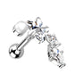 Knorpel Ohrstecker Stern Zirkonia Clear Perle Weiß Piercings Chirurgenstahl Schraubverschluss Stab 6mm lang viele Farben