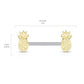 Brustwarzenpiercing GOLDENE Ananas Brustpiercing Nippelpiercing Chirurgenstahl Gold Stab 1,6/14mm