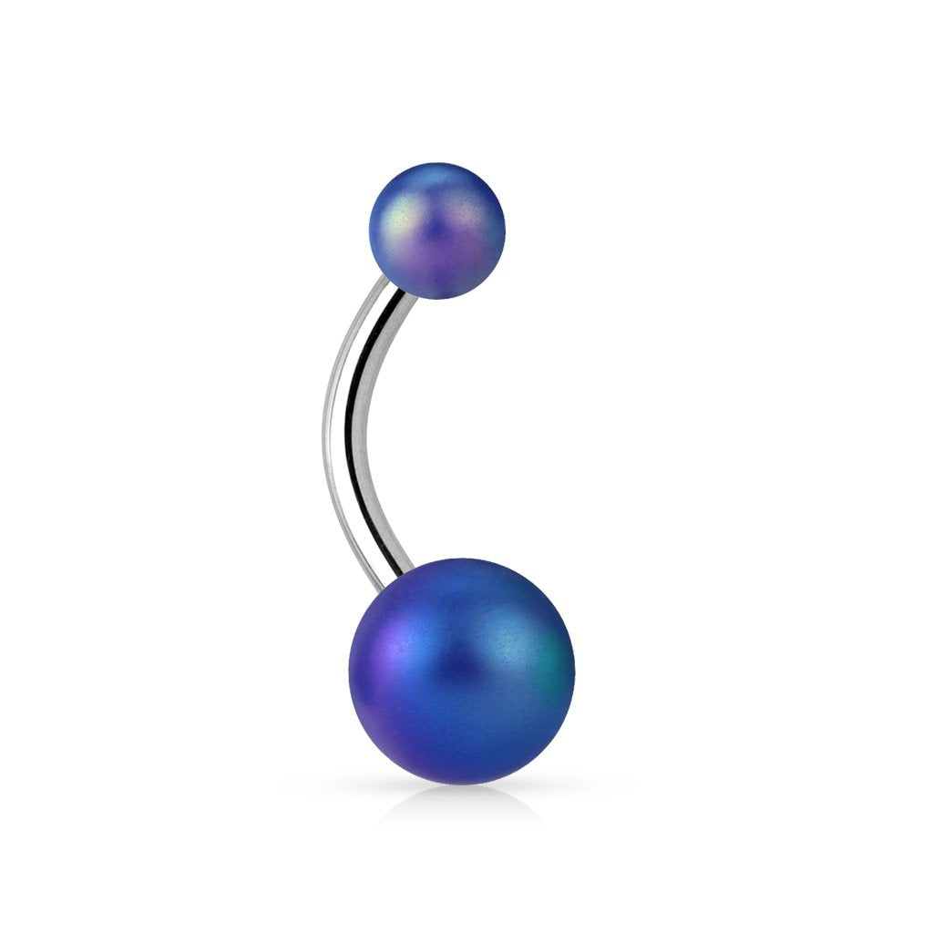 Bauchnabelpiercing Matter PERL-Effekt 1,6mm 10mm Nabelpiercing Chirurgenstahl Bananabell Acryl Silber viele Farben