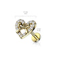 Knorpel Ohrstecker Herz Schleife Silber Gold Roségold Pavé Zirkonia Clear Piercings Chirurgenstahl Schraubverschluss Stab 6/8mm lang