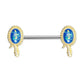 Brustwarzenpiercing Glitzer-Opal Schlange Brustpiercing Nippelpiercing Chirurgenstahl Gold Roségold Silber Stab 1,6/14mm