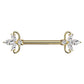 Brustwarzenpiercing Florales Design Zirkonia Silber Gold Roségold Brustpiercing Nippelpiercing Chirurgenstahl Stab 14mm