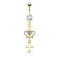 Bauchnabelpiercing 1,6mm 10mm Royal Charm Nabelpiercing Edelstahl Chirurgenstahl Bananabell Zirkonia Silber Gold Roségold