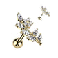 Knorpel Ohrstecker Wein-rebe Blume Zirkonia Clear Silber Gold Piercings Chirurgenstahl Schraubverschluss Stab 6mm lang