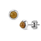1 Paar Stud Ohrring Set Ohrstecker Chirurgenstahl Halbedelsteine eingefasst Amethyst Grüne Jade Tigerauge Türkis