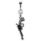 Bauchnabelpiercing Pistole Anhänger 1,6mm 10mm Nabelpiercing Edelstahl Chirurgenstahl Bananabell Zirkonia Gold Silber Hematite