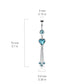 Bauchnabelpiercing Zirkonia Herz Ketten Anhänger Nabelpiercing Chirurgenstahl Bananabell Silber Clear Pink Aqua Stab 1,6/10mm