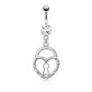 Bauchnabelpiercing 1,6mm 10mm Royal Charm Nabelpiercing Edelstahl Chirurgenstahl Bananabell Zirkonia Silber Gold Roségold