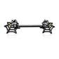 Brustwarzenpiercing Spinnen-Netze Schwarz Silber Clear Gelb Brustpiercing Nippelpiercing Intimpiercing Chirurgenstahl Stab 14mm