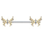 Brustwarzenpiercing Zirkonia Schmetterling Brustpiercing Nippelpiercing Chirurgenstahl Silber Gold Roségold Clear Stab 1,6/14mm