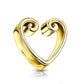 Ohrtunnel Vintage-Herz Gold Ohrpiercing Chirurgenstahl Ohrschmuck Plug 8-25mm Sattelverschluss