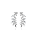 1 Paar Ohrklemmen BLÄTTER 21 x 3mm Set Ohrringe Ohrclip Ohrstecker Chirurgenstahl Zirkonia Silber Gold Roségold