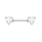 Brustwarzenpiercing ZIRKONIA Herzen Brustpiercing Intimpiercing CHIRURGENSTAHL Silber Gold Roségold Stab 1,6mm 12/16mm