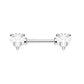 Brustwarzenpiercing ZIRKONIA Herzen Brustpiercing Intimpiercing CHIRURGENSTAHL Silber Gold Roségold Stab 1,6mm 12/16mm