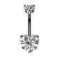 Bauchnabelpiercing Glitzernde Herzen Nabelpiercing Chirurgenstahl Bananabell viele Farben Stab 1,6/10mm