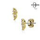1 Paar Ohrringe Set Stecker Edelstahl Chirurgenstahl Kleines Blatt clear Zirkonia gold silber roségold