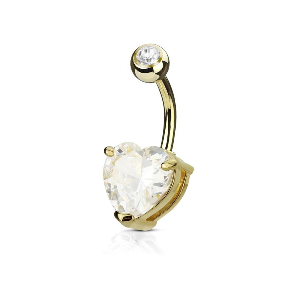 Bauchnabelpiercing 1,6mm 10mm Herz 7mm Nabelpiercing Edelstahl Chirurgenstahl Bananabell Zirkonia Gold Silber Roségold