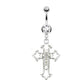 Bauchnabelpiercing Kreuz Anhänger 1,6mm 10mm Nabelpiercing Edelstahl Chirurgenstahl Bananabell Zirkonia Silber Clear Schwarz