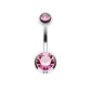 Bauchnabelpiercing 2 ZIRKONIA Nabelpiercing Chirurgenstahl Bananabell Silber Multicolor Stab 1,6/10mm Kugeln 4/6mm