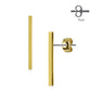 1 Paar Ohrringe Set Stecker Edelstahl Chirurgenstahl Glatt Lang Bar silber roségold gold
