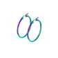 1 Paar Damen CREOLEN Ohrringe Ohrstecker Chirurgenstahl Regenbogen 10 15 20 25 30 35 40 45 50 55 60 65 70 75 mm