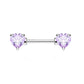Brustwarzenpiercing ZIRKONIA Herzen Brustpiercing Intimpiercing CHIRURGENSTAHL Silber Gold Roségold Stab 1,6mm 12/16mm