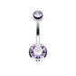 Bauchnabelpiercing 2 ZIRKONIA Nabelpiercing Chirurgenstahl Bananabell Silber Multicolor Stab 1,6/10mm Kugeln 4/6mm