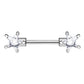 Brustwarzenpiercing ZIRKONIA Sterne Brustpiercing Intimpiercing CHIRURGENSTAHL Silber Clear Pink Aqua Stab 1,6mm 12mm