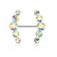 Brustwarzenpiercing 5 runde Kristalle Brustpiercing Intimpiercing Nippelpiercing Chirurgenstahl Silber viele Farben Stab 1,6/16mm