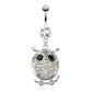 Bauchnabelpiercing Fliegende Eule Anhänger 1,6mm 10mm Nabelpiercing Chirurgenstahl Bananabell Zirkonia Silber Clear Pink Schwarz