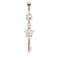 Bauchnabelpiercing Schlüssel Krone Anhänger Nabelpiercing Chirurgenstahl Bananabell Gold Silber Roségold Stab 1,6/10mm