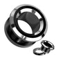 Ohrtunnel Schwarz Silber Rand Chirurgenstahl Ohrpiercing Ohrschmuck Plug Screw Fit Schraubverschluss 8-25mm
