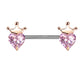 Brustwarzenpiercing Herz-Krone Brustpiercing Nippelpiercing Chirurgenstahl Silber Gold Roségold Stab 1,6/14mm