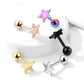 1 Knorpel Ohrstecker Flat Top Stern Cartilage Labret Piercings Tragus viele Farben Edelstahl Schraubverschluss Steg 6,5/1,2mm