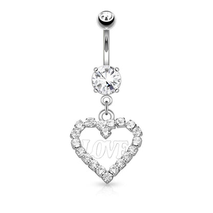 Bauchnabelpiercing 1,6mm 10mm Anhänger Herz Nabelpiercing Edelstahl Chirurgenstahl Bananabell Zirkonia Silber Gold Roségold