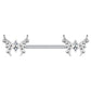 Brustwarzenpiercing Zirkonia Schmetterling Brustpiercing Nippelpiercing Chirurgenstahl Silber Gold Roségold Clear Stab 1,6/14mm