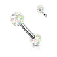 Brustwarzenpiercing 2 Pavé Kristall-Kugeln 5/6mm Brustpiercing Nippelpiercing Chirurgenstahl Stab 12/16mm