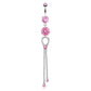 Bauchnabelpiercing ZIRKONIA Krawatte Anhänger 1,6mm 10mm Nabelpiercing Edelstahl Chirurgenstahl Bananabell Clear Pink